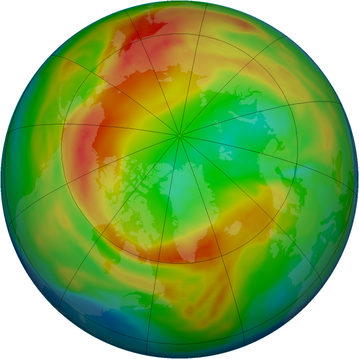 Arctic ozone map for 06 February 2008
